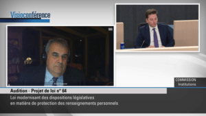 Alain Lavoie at Parliamentary Commission